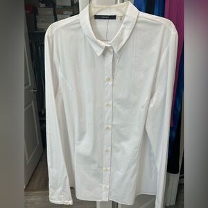 Tahari Classic Button Down White Woman’s Shirt